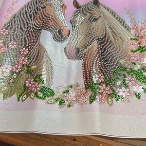 Horse Design Rhinestone Scarf